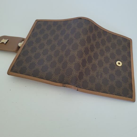 Celine Vintage Bifold Leather Brown Wallet Medium Folding Card Bill Holder - Picture 8 of 12